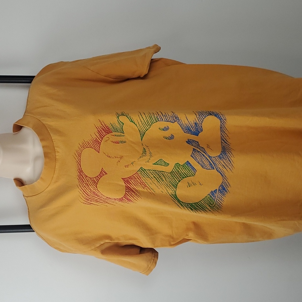 Disney Vintage 90s Mikey print T-shirt Top Cotton Orange Size XL